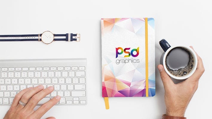 Notebook Cover Mockup Free PSD