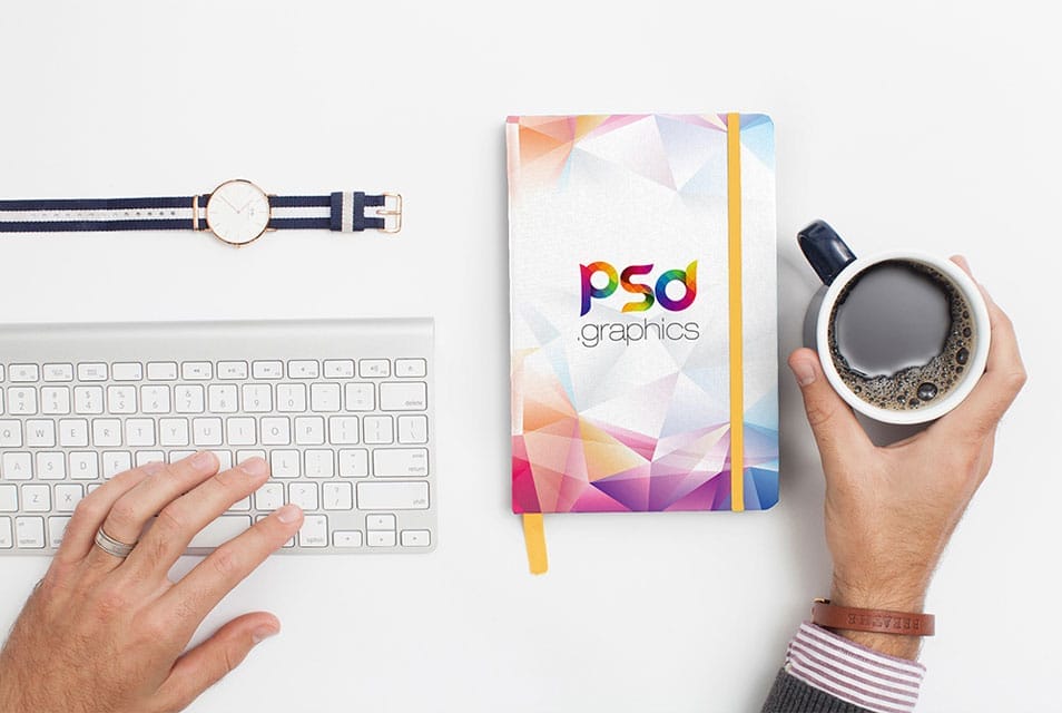 Notebook Cover Mockup Free PSD