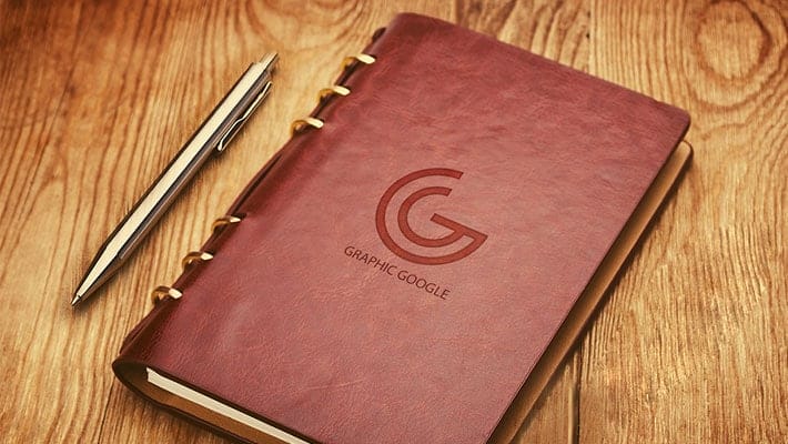 Notebook Emboss Logo Mockup