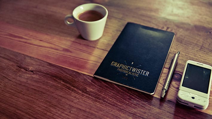 Old Leather Notepad Mockup