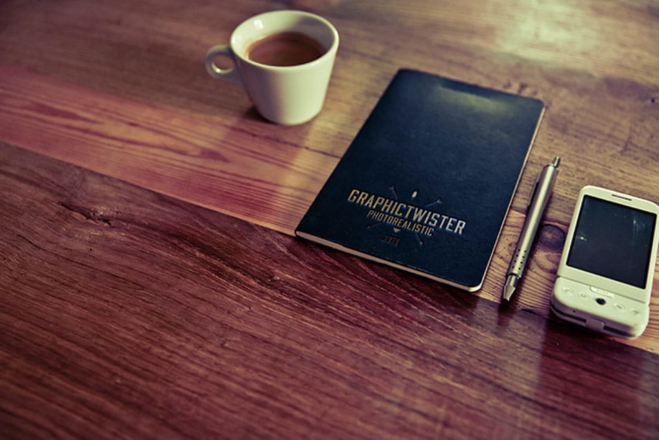 Old Leather Notepad Mockup