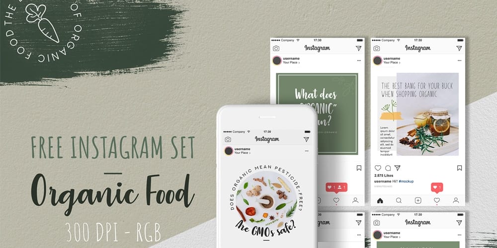 Organic Food Instagram Templates
