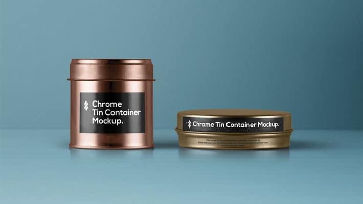 PSD Tin Container Packaging Mockup