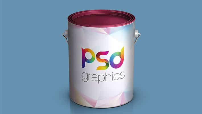 Paint Bucket Mockup Free PSD