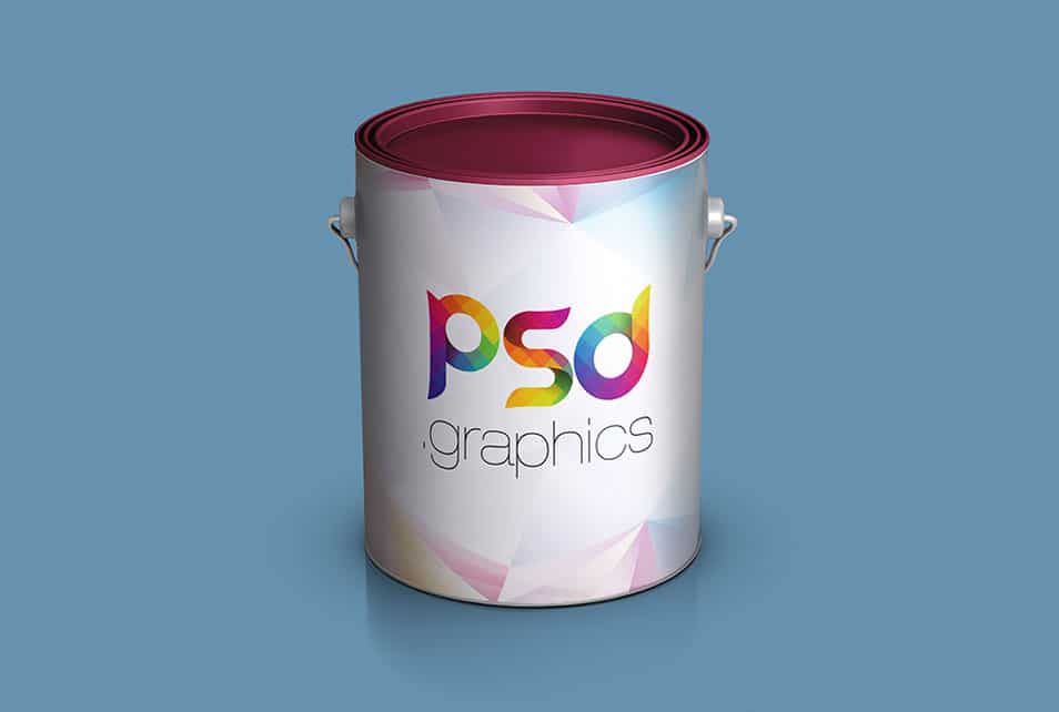 Paint Bucket Mockup Free PSD