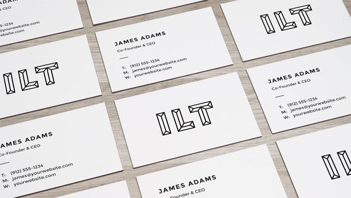 Perspective Business Cards MockUp