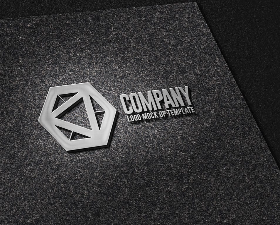 Photo-realistic Concrete Area Logo Mockup PSD