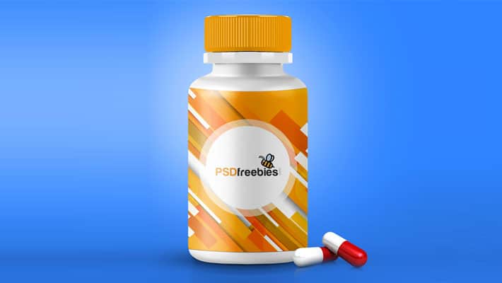 Pills Bottle Mockup Free PSD
