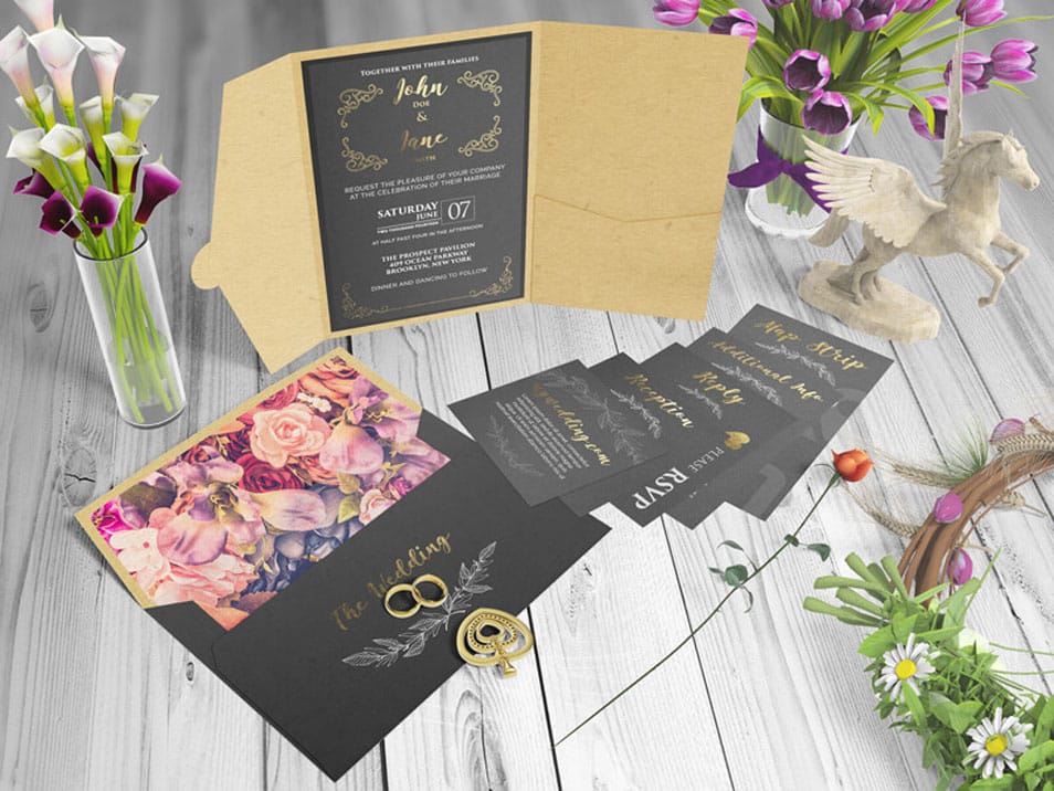 Pocket Invitation Mockups
