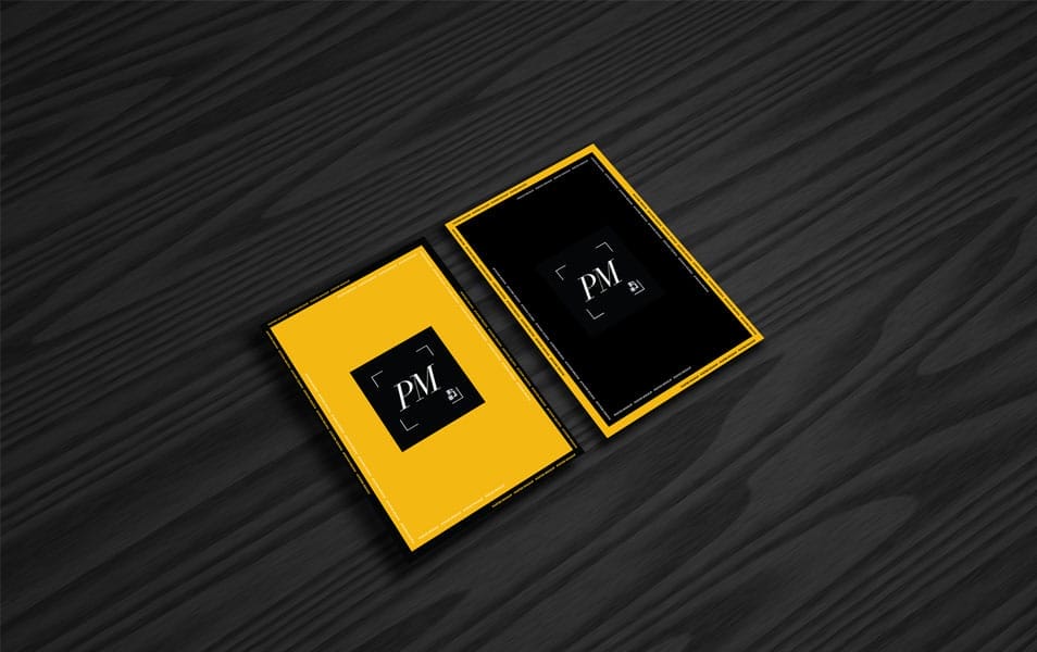 Posters Mockup on Black Wooden Background