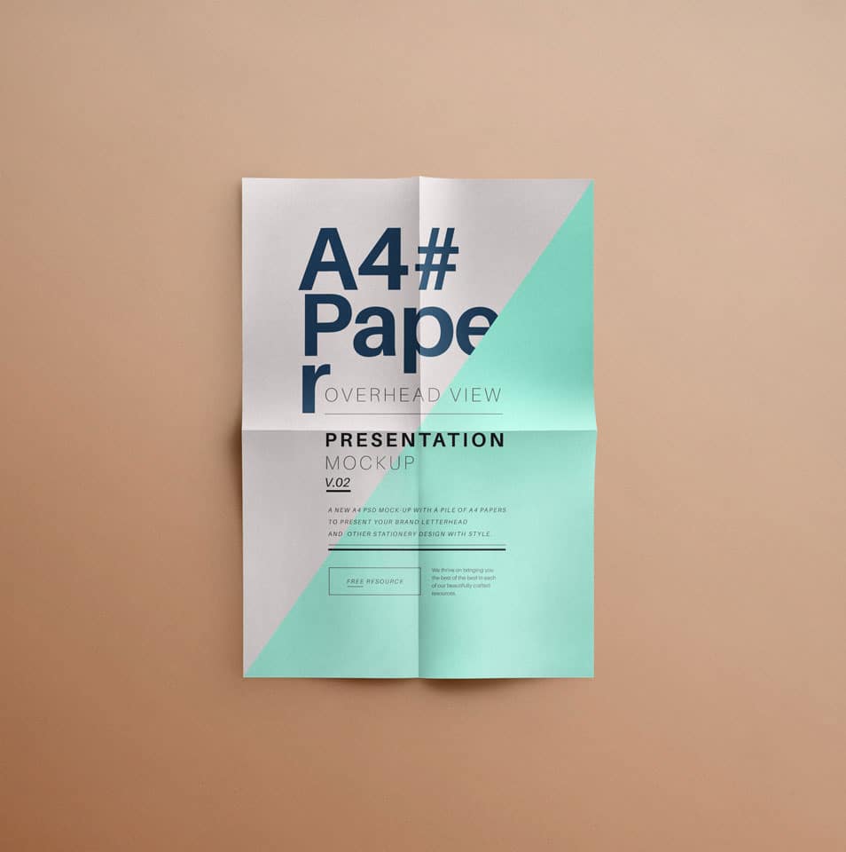 PSD A4 Overhead Paper Mock-Up