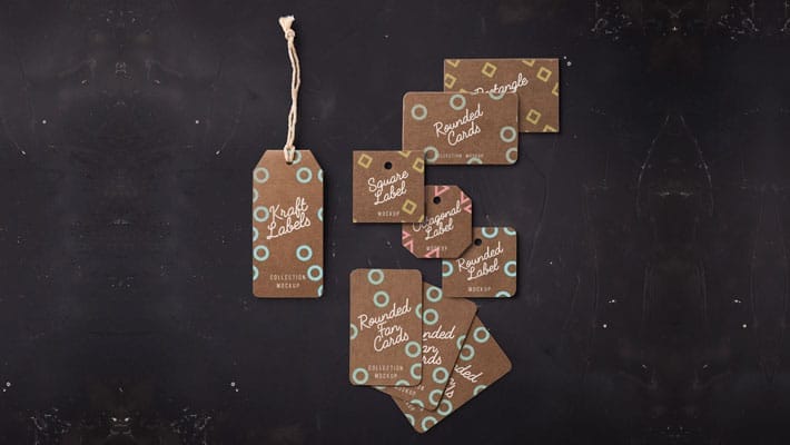 PSD Kraft Label Cards