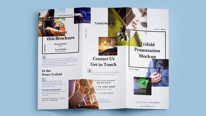 PSD Tri Fold Mockup Template