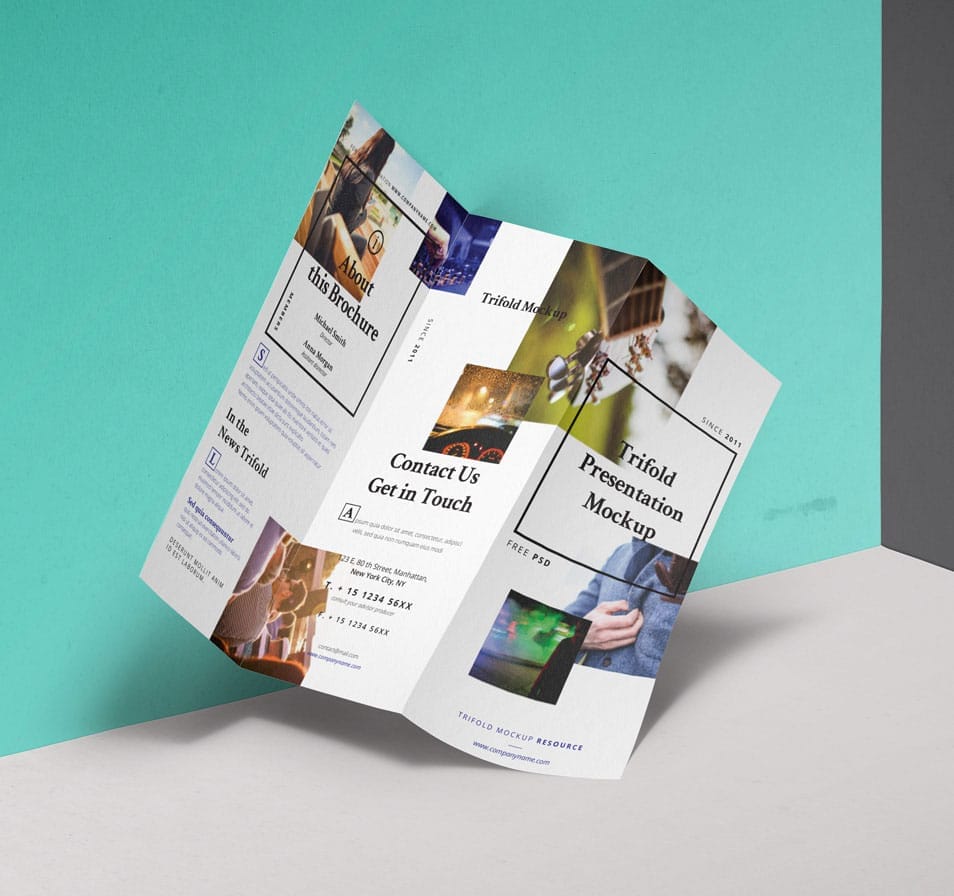 PSD Tri Fold Mockup Template