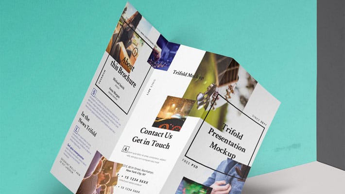PSD Tri Fold Mockup Template