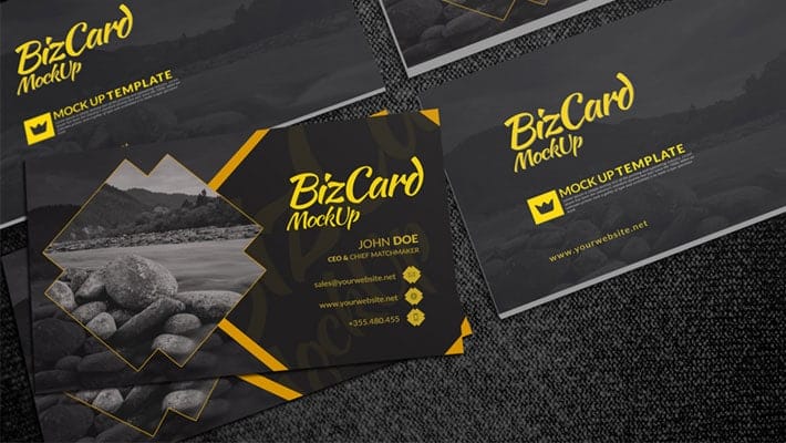 PSD Card Mockup Showcasing Front and Back Side Designs