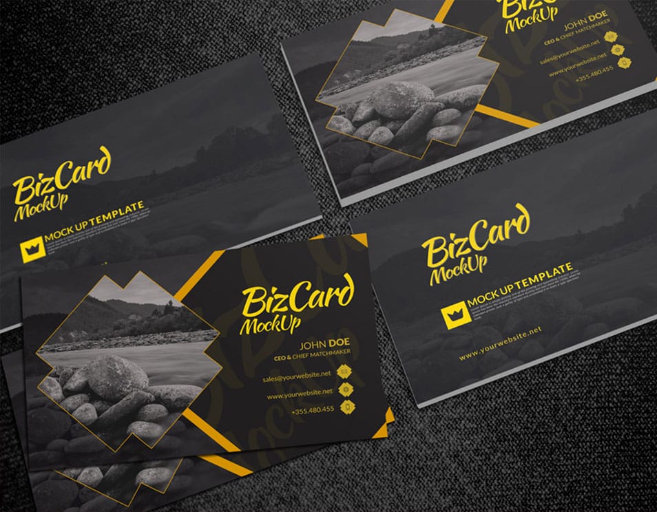 PSD Card Mockup Showcasing Front and Back Side Designs