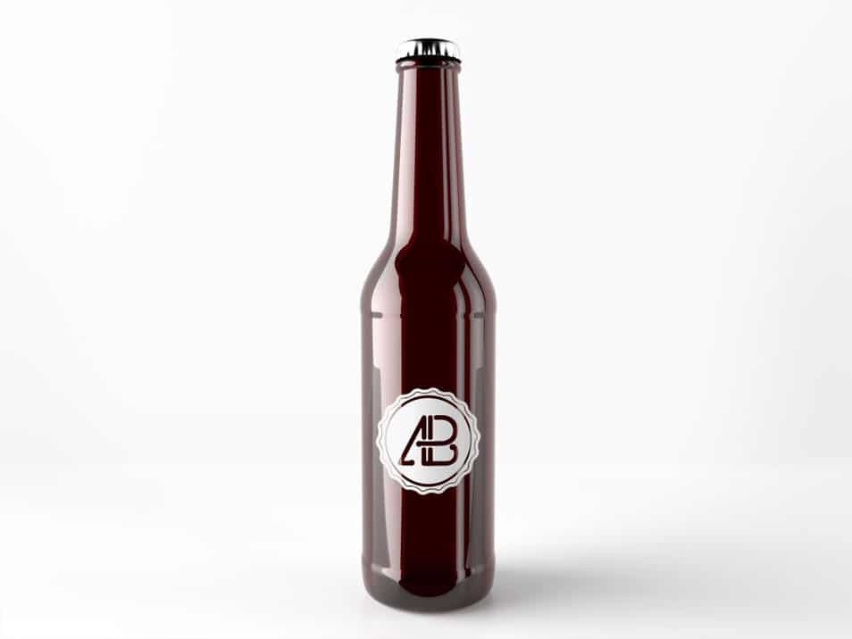 Realistic Beer Bottle Mockup
