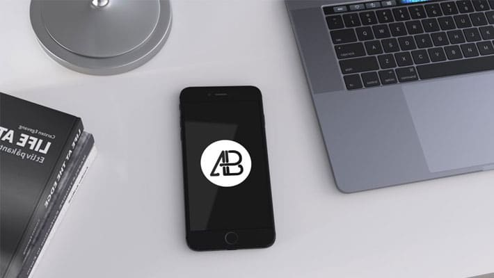 Realistic Jet Black iPhone 7 Plus Mockup