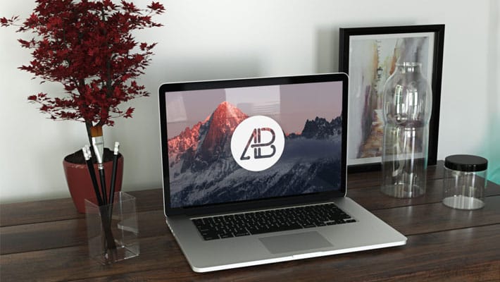 Realistic Retina Macbook Pro Mockup