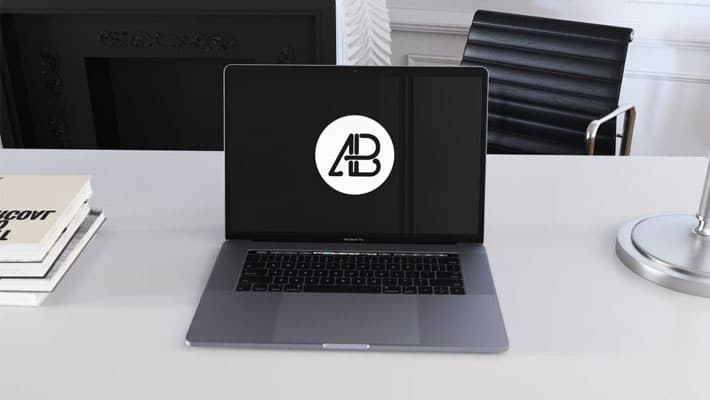 Realistic Space Gray MacBook Pro Mockup