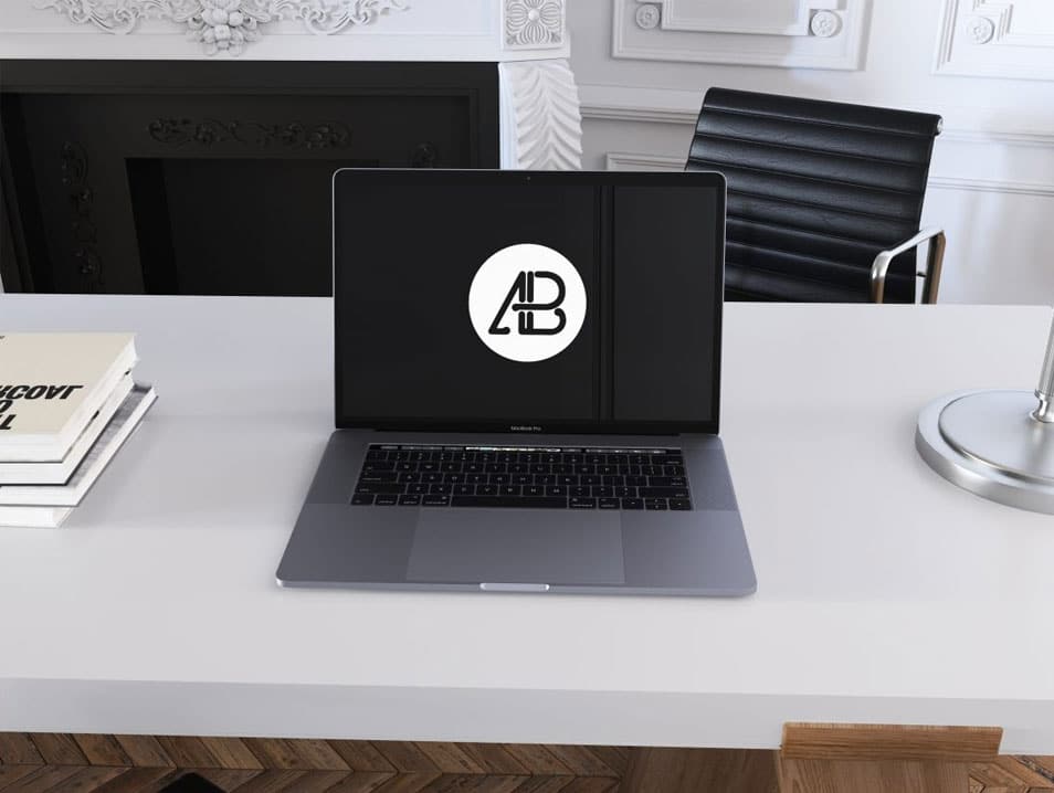 Realistic Space Gray MacBook Pro Mockup
