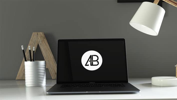 Realistic Space Gray Macbook Pro Mockup