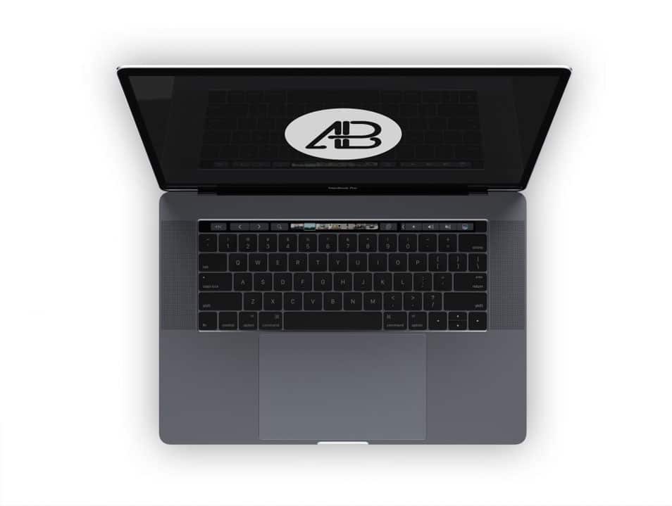 Realistic Space Gray Macbook Pro Mockup