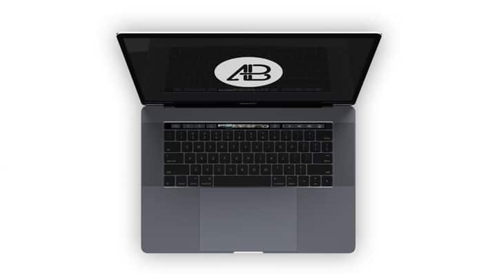 Realistic Space Gray Macbook Pro Mockup