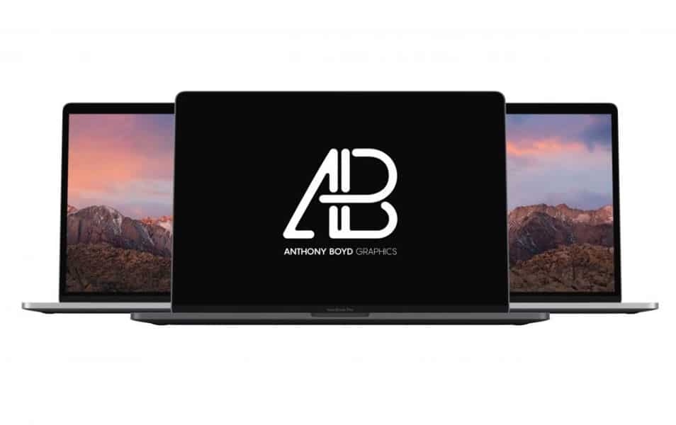 Realistic Space Gray Macbook Pro Mockup