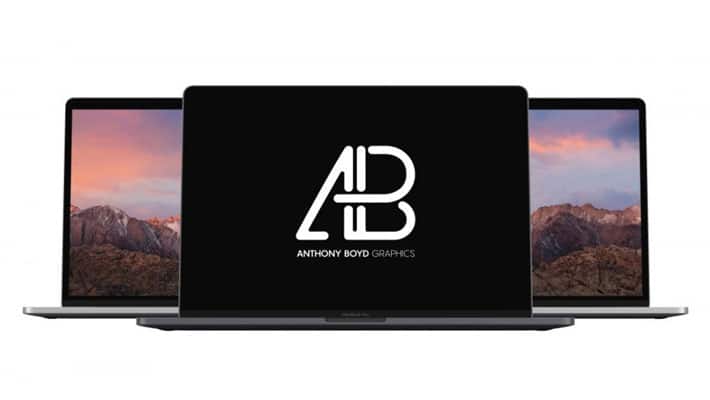 Realistic Space Gray Macbook Pro Mockup