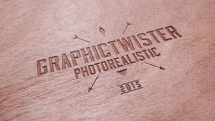 Realistic Wooden Logo Mockup Templates