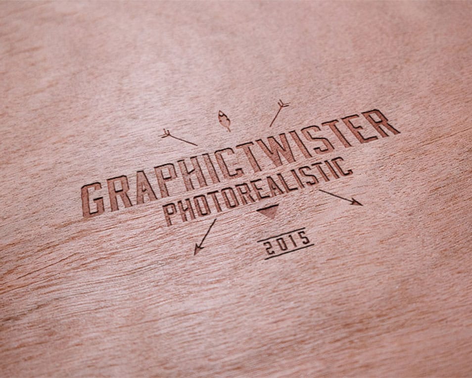 Realistic Wooden Logo Mockup Templates