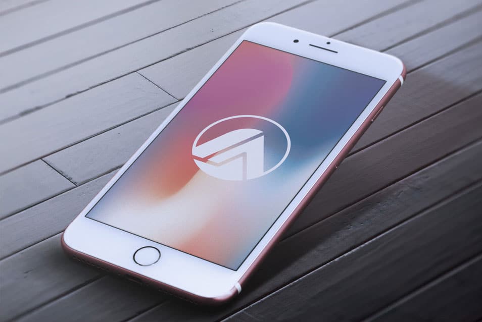 Realistic iPhone 7 Plus Red Floating