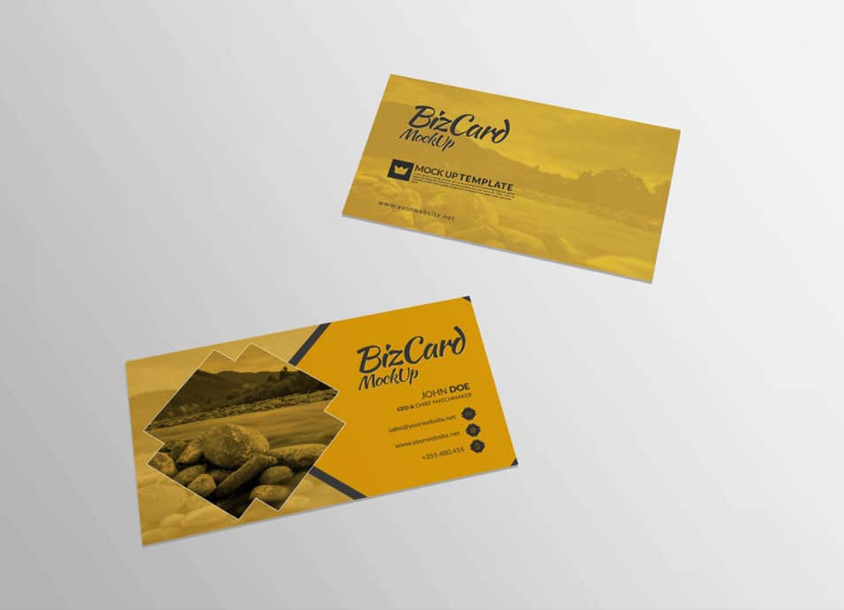 Rectangular Shape Business Card Mockup