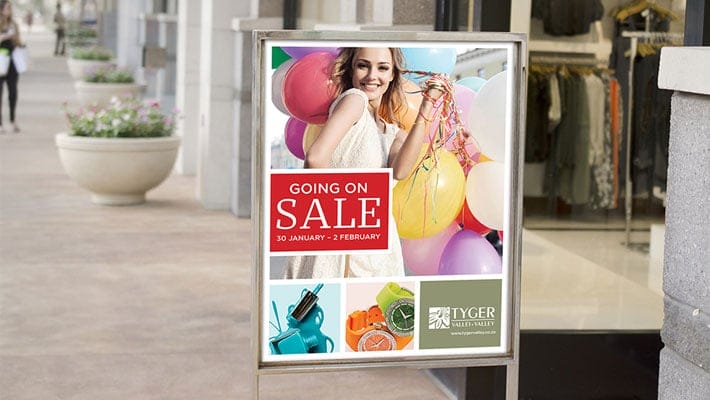 Sale Sign Outside Retail Store Mockup