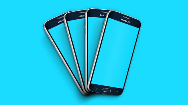 Samsung Galaxy S6 Angled PSD Mockup