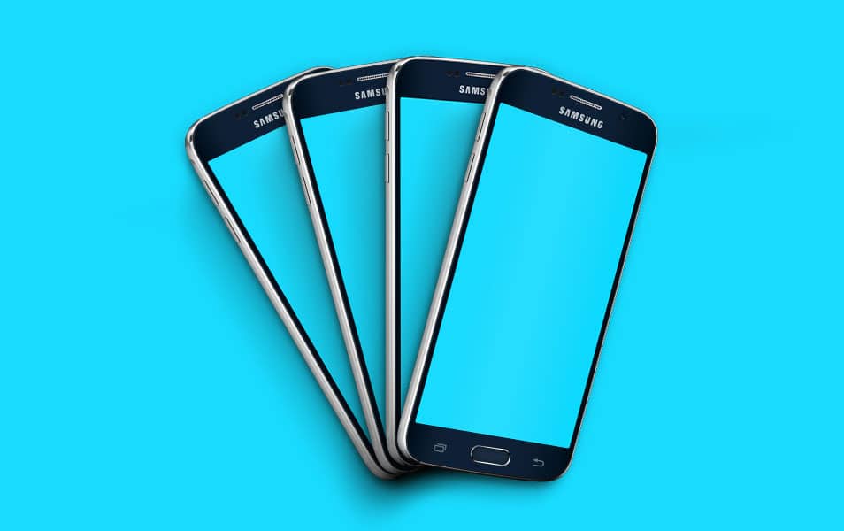 Samsung Galaxy S6 Angled PSD Mockup