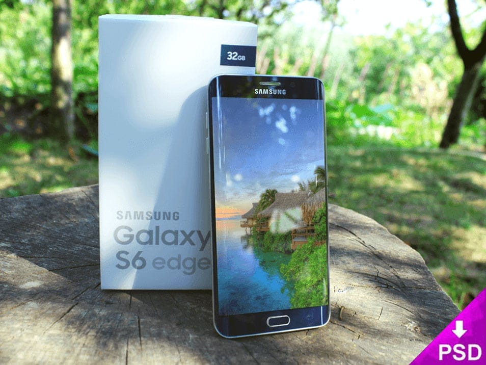 Samsung Galaxy S6 Edge Box Mockup