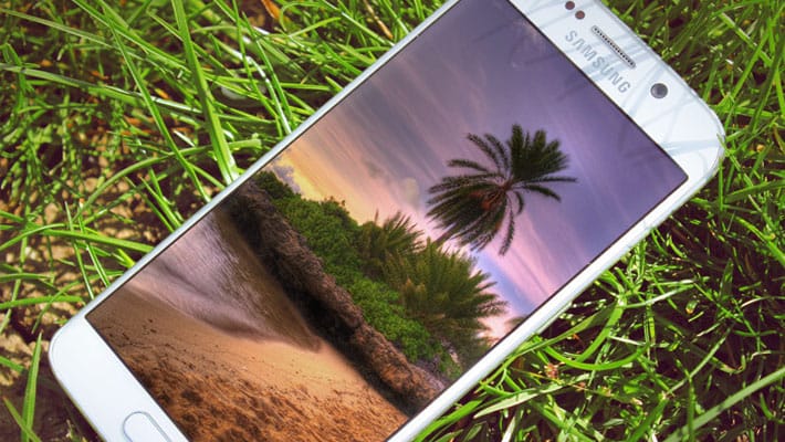 Samsung Galaxy S6 Edge Grass Mockup