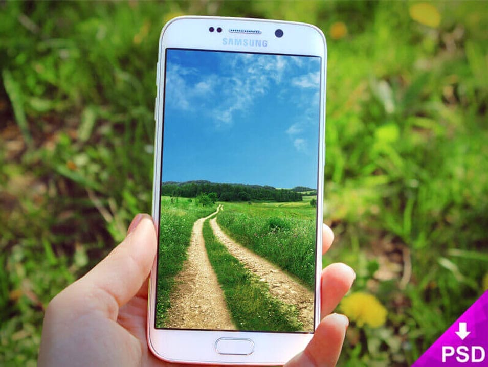 Samsung Galaxy S6 Edge Nature Mockup