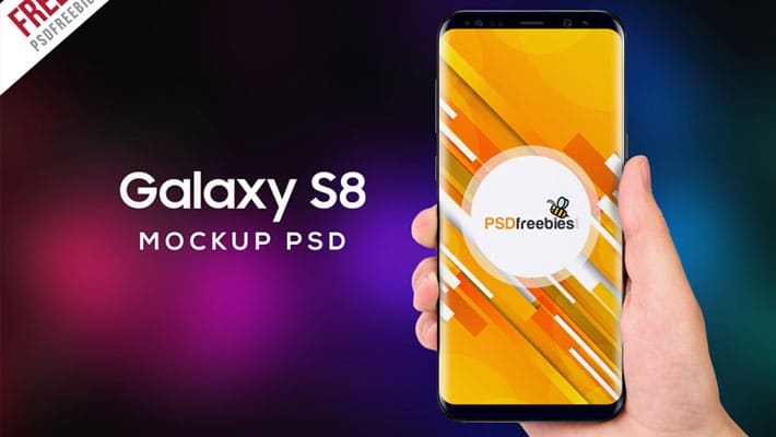 Samsung Galaxy S8 in Hand Mockup