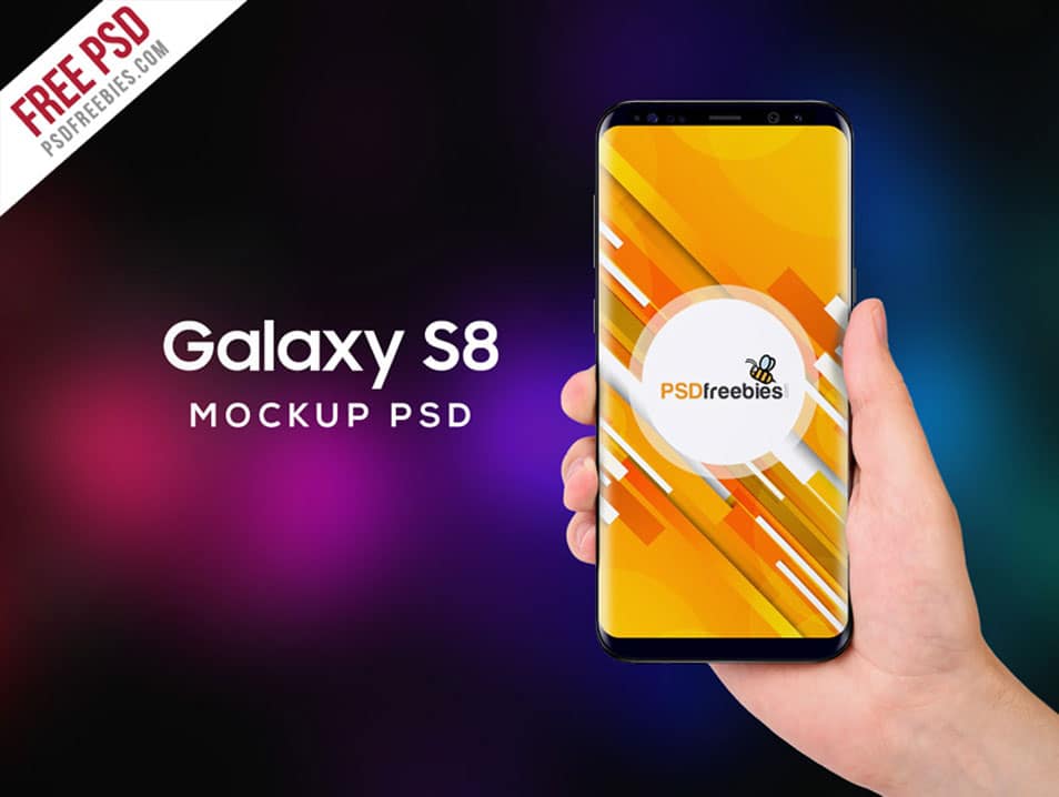 Samsung Galaxy S8 in Hand Mockup