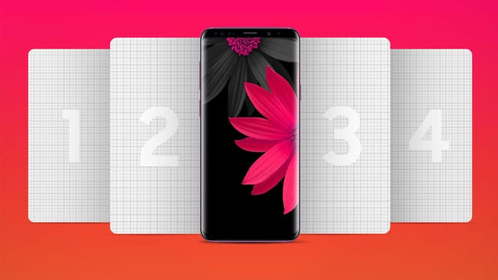 Samsung Galaxy S9 Plus App Screen Mockup Free PSD