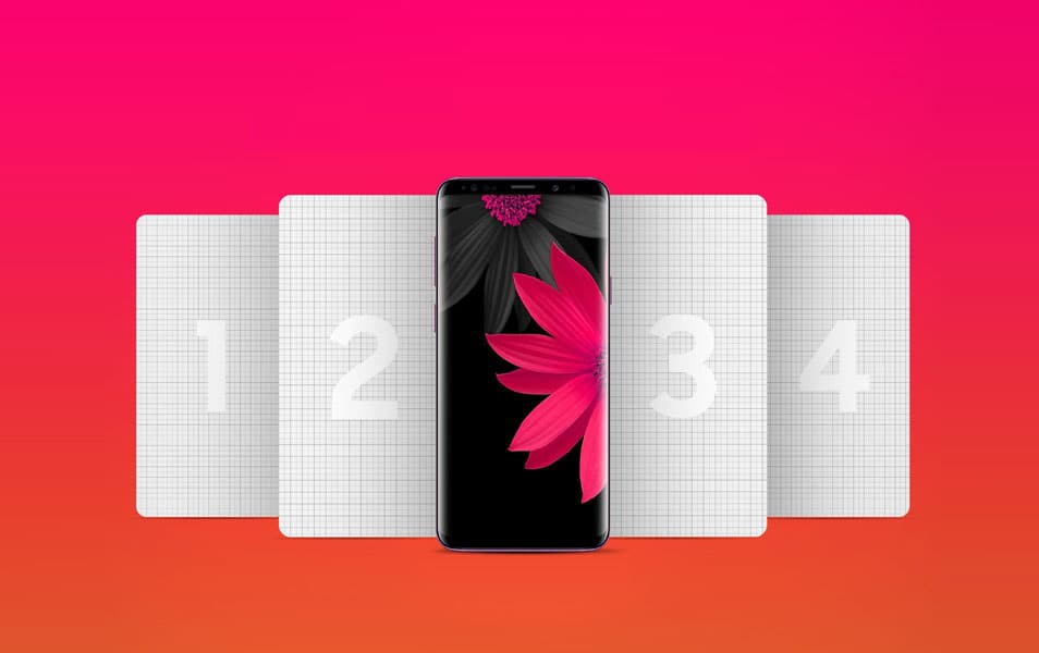 Samsung Galaxy S9 Plus App Screen Mockup Free PSD