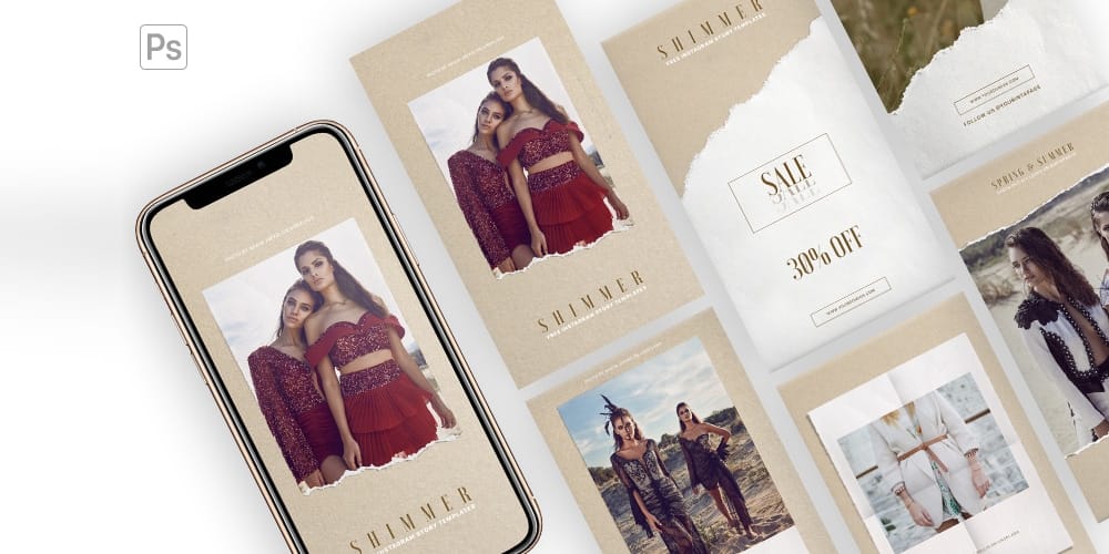 Shimmer - Free Instagram Stories Templates PSD