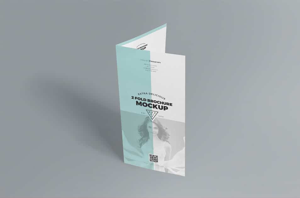 Slick Free 2 Fold Brochure Mockup PSD