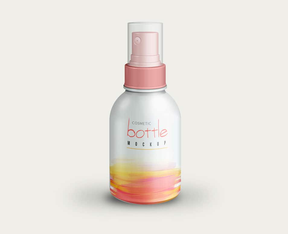 Small Size Cosmetic Bottle Mockup PSD
