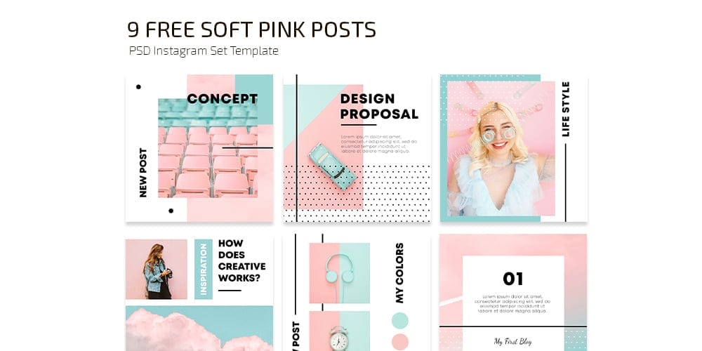 Soft Pink Instagram Post Template PSD