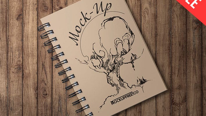 Spiral Book PSD Mockup